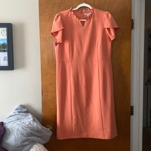 Coral size 14 short sleeve work dress